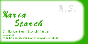 maria storch business card
